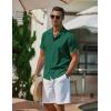 image:imageCOOFANDY Mens Casual Button Down Shirts Short Sleeve WrinkleFree Summer Beach WearDark Green