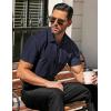 image:imageCOOFANDY Mens Short Sleeve Shirt Casual Button Up Shirts for Men Navy Blue Large