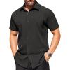 image:imageCOOFANDY Mens Short Sleeve Dress Shirts 95 Polyester 5 Spandex Button Down Shirt for Summer