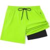 image:imageCOOFANDY Mens 7 Swim Trunks with Compression Liner Stretch Swimming Shorts with Zipper PocketsFluorescent Green