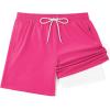 image:imageCOOFANDY Mens 7 Swim Trunks with Compression Liner Stretch Swimming Shorts with Zipper PocketsHot Pink