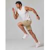 image:imageCOOFANDY Mens Gym Workout Shorts Quick Dry Athletic LooseFit Lightweight Running Shorts with Zipper PocketsBeige