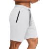image:imageCOOFANDY Mens Gym Workout Shorts Quick Dry Athletic LooseFit Lightweight Running Shorts with Zipper PocketsWhite
