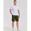 image:imageCOOFANDY Mens Casual Shorts 9 Elastic Waist Chino Shorts Lightweight Summer Dress Shorts with PocketsArmy Green
