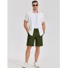 image:imageCOOFANDY Mens Casual Shorts 9 Elastic Waist Chino Shorts Lightweight Summer Dress Shorts with PocketsArmy Green