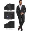 image:imageCOOFANDY Mens Suits Regular Fit 2 Piece Suit Set One Button Solid Blazer and Pants for Wedding Prom Casual BusinessBlack