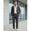 image:imageCOOFANDY Mens Suits Regular Fit 2 Piece Suit Set One Button Solid Blazer and Pants for Wedding Prom Casual BusinessBlack