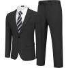 image:imageCOOFANDY Mens Suits Regular Fit 2 Piece Suit Set One Button Solid Blazer and Pants for Wedding Prom Casual BusinessBlack