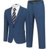image:imageCOOFANDY Mens Suits Regular Fit 2 Piece Suit Set One Button Solid Blazer and Pants for Wedding Prom Casual BusinessBlue