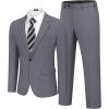 image:imageCOOFANDY Mens Suits Regular Fit 2 Piece Suit Set One Button Solid Blazer and Pants for Wedding Prom Casual BusinessDark Gray