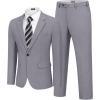 image:imageCOOFANDY Mens Suits Regular Fit 2 Piece Suit Set One Button Solid Blazer and Pants for Wedding Prom Casual BusinessLight Gray