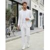 image:imageCOOFANDY Mens Suits Regular Fit 2 Piece Suit Set One Button Solid Blazer and Pants for Wedding Prom Casual BusinessWhite