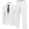 image:imageCOOFANDY Mens Suits Regular Fit 2 Piece Suit Set One Button Solid Blazer and Pants for Wedding Prom Casual BusinessWhite