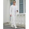 image:imageCOOFANDY Mens Suits Regular Fit 2 Piece Suit Set One Button Solid Blazer and Pants for Wedding Prom Casual BusinessWhite