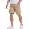 image:imageCOOFANDY Mens Casual Shorts 9 Elastic Waist Chino Shorts Lightweight Summer Dress Shorts with PocketsDark Khaki