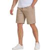 image:imageCOOFANDY Mens Casual Shorts 9 Elastic Waist Chino Shorts Lightweight Summer Dress Shorts with PocketsLight Khaki