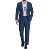 image:imageCOOFANDY Mens Suits Regular Fit 2 Piece Suit Set One Button Solid Blazer and Pants for Wedding Prom Casual BusinessBlue