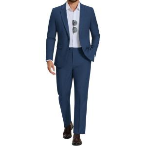 image:imageCOOFANDY Mens Suits Regular Fit 2 Piece Suit Set One Button Solid Blazer and Pants for Wedding Prom Casual BusinessBlue