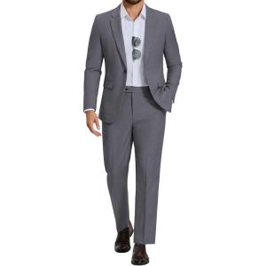 image:imageCOOFANDY Mens Suits Regular Fit 2 Piece Suit Set One Button Solid Blazer and Pants for Wedding Prom Casual BusinessDark Gray