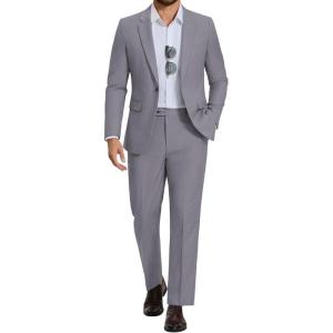 image:imageCOOFANDY Mens Suits Regular Fit 2 Piece Suit Set One Button Solid Blazer and Pants for Wedding Prom Casual BusinessLight Gray
