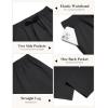 image:imageCOOFANDY Mens Casual Pants Drawstring Elastic Waist Chino Pants Straight Leg Slacks Cotton Twill Trousers with PocketsBlack