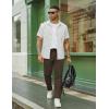 image:imageCOOFANDY Mens Casual Pants Drawstring Elastic Waist Chino Pants Straight Leg Slacks Cotton Twill Trousers with PocketsBrown