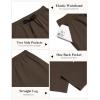 image:imageCOOFANDY Mens Casual Pants Drawstring Elastic Waist Chino Pants Straight Leg Slacks Cotton Twill Trousers with PocketsBrown