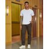 image:imageCOOFANDY Mens Casual Pants Drawstring Elastic Waist Chino Pants Straight Leg Slacks Cotton Twill Trousers with PocketsBrown