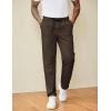 image:imageCOOFANDY Mens Casual Pants Drawstring Elastic Waist Chino Pants Straight Leg Slacks Cotton Twill Trousers with PocketsBrown