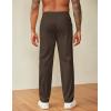 image:imageCOOFANDY Mens Casual Pants Drawstring Elastic Waist Chino Pants Straight Leg Slacks Cotton Twill Trousers with PocketsBrown