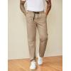 image:imageCOOFANDY Mens Casual Pants Drawstring Elastic Waist Chino Pants Straight Leg Slacks Cotton Twill Trousers with PocketsCamel
