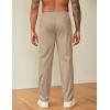 image:imageCOOFANDY Mens Casual Pants Drawstring Elastic Waist Chino Pants Straight Leg Slacks Cotton Twill Trousers with PocketsCamel