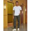 image:imageCOOFANDY Mens Casual Pants Drawstring Elastic Waist Chino Pants Straight Leg Slacks Cotton Twill Trousers with PocketsDark Army Green