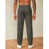 image:imageCOOFANDY Mens Casual Pants Drawstring Elastic Waist Chino Pants Straight Leg Slacks Cotton Twill Trousers with PocketsDark Army Green