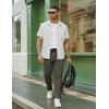 image:imageCOOFANDY Mens Casual Pants Drawstring Elastic Waist Chino Pants Straight Leg Slacks Cotton Twill Trousers with PocketsDark Army Green