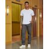 image:imageCOOFANDY Mens Casual Pants Drawstring Elastic Waist Chino Pants Straight Leg Slacks Cotton Twill Trousers with PocketsDark Gray