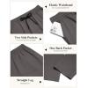 image:imageCOOFANDY Mens Casual Pants Drawstring Elastic Waist Chino Pants Straight Leg Slacks Cotton Twill Trousers with PocketsDark Gray
