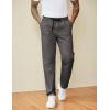 image:imageCOOFANDY Mens Casual Pants Drawstring Elastic Waist Chino Pants Straight Leg Slacks Cotton Twill Trousers with PocketsDark Gray
