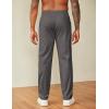 image:imageCOOFANDY Mens Casual Pants Drawstring Elastic Waist Chino Pants Straight Leg Slacks Cotton Twill Trousers with PocketsDark Gray