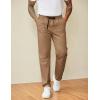 image:imageCOOFANDY Mens Casual Pants Drawstring Elastic Waist Chino Pants Straight Leg Slacks Cotton Twill Trousers with PocketsKhaki