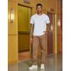 image:imageCOOFANDY Mens Casual Pants Drawstring Elastic Waist Chino Pants Straight Leg Slacks Cotton Twill Trousers with PocketsKhaki