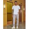 image:imageCOOFANDY Mens Casual Pants Drawstring Elastic Waist Chino Pants Straight Leg Slacks Cotton Twill Trousers with PocketsLight Gray