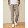 image:imageCOOFANDY Mens Casual Pants Drawstring Elastic Waist Chino Pants Straight Leg Slacks Cotton Twill Trousers with PocketsLight Khaki
