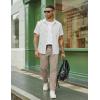 image:imageCOOFANDY Mens Casual Pants Drawstring Elastic Waist Chino Pants Straight Leg Slacks Cotton Twill Trousers with PocketsLight Khaki