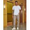 image:imageCOOFANDY Mens Casual Pants Drawstring Elastic Waist Chino Pants Straight Leg Slacks Cotton Twill Trousers with PocketsLight Khaki