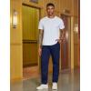 image:imageCOOFANDY Mens Casual Pants Drawstring Elastic Waist Chino Pants Straight Leg Slacks Cotton Twill Trousers with PocketsNavy Blue