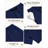 image:imageCOOFANDY Mens Casual Pants Drawstring Elastic Waist Chino Pants Straight Leg Slacks Cotton Twill Trousers with PocketsNavy Blue