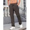 image:imageCOOFANDY Mens Casual Pants Elastic Waist Chino Pants Lightweight Drawstring Pants with PocketsDark Brown