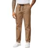 image:imageCOOFANDY Mens Casual Pants Drawstring Elastic Waist Chino Pants Straight Leg Slacks Cotton Twill Trousers with PocketsKhaki