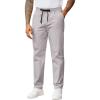 image:imageCOOFANDY Mens Casual Pants Drawstring Elastic Waist Chino Pants Straight Leg Slacks Cotton Twill Trousers with PocketsLight Gray